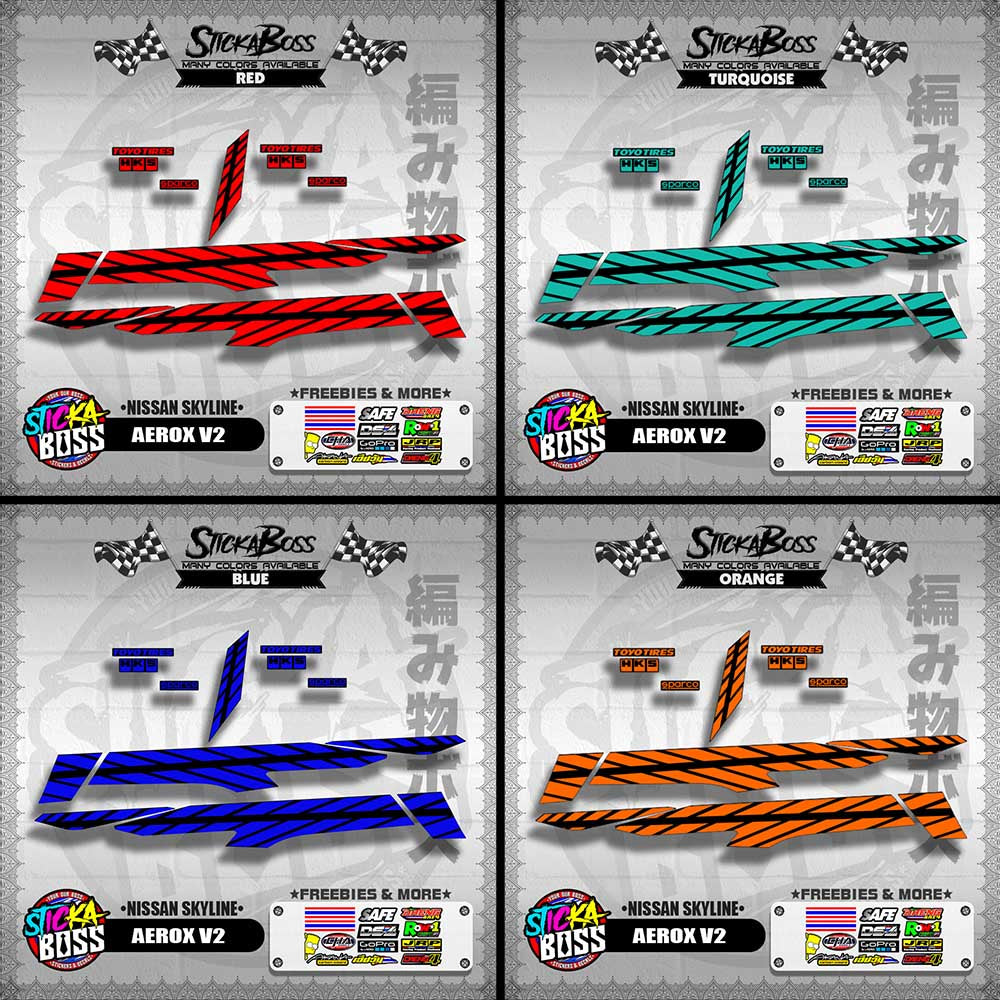 AEROX V2 DECALS ( NISSAN SKYLINE )【WITH FREEBIES】