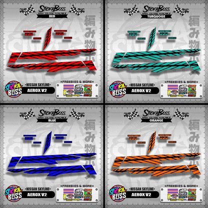 AEROX V2 DECALS ( NISSAN SKYLINE )【WITH FREEBIES】