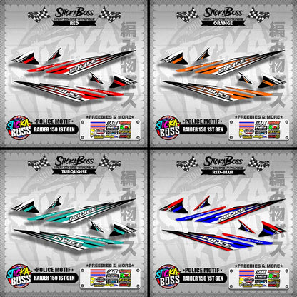 RAIDER 150 1ST GEN DECALS ( POLICE MOTIF )【WITH FREEBIES】