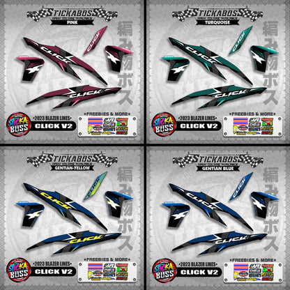 CLICK V2 STICKER DECALS ( 2023 BLAZER LINES )【WITH FREEBIES】