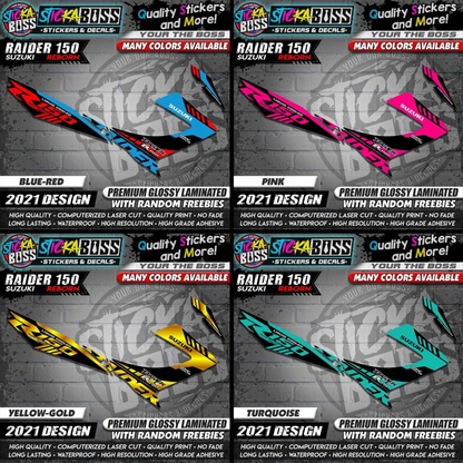 Suzuki Raider 150 Reborn Stock Decals ( 2021 Design )【WITH FREEBIES】