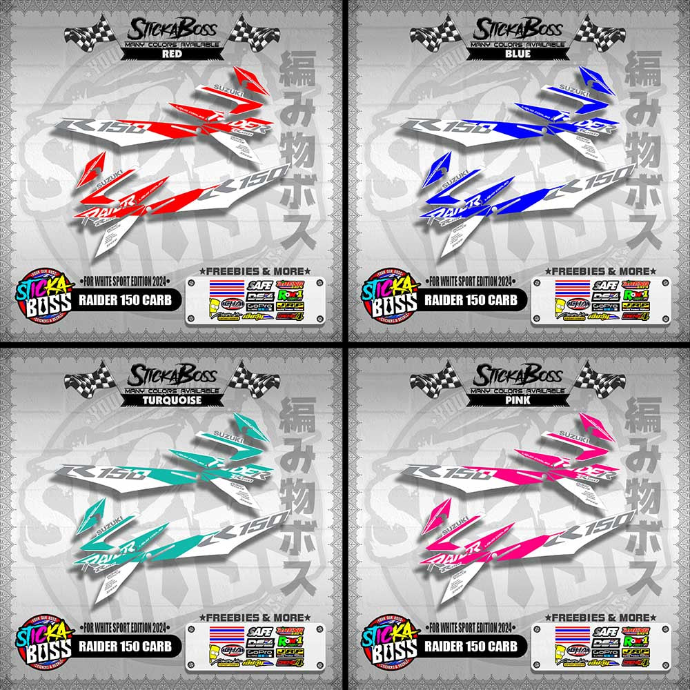 RAIDER 150 CARB DECALS ( FOR WHITE SPORT EDITION 2024 )【WITH FREEBIES】