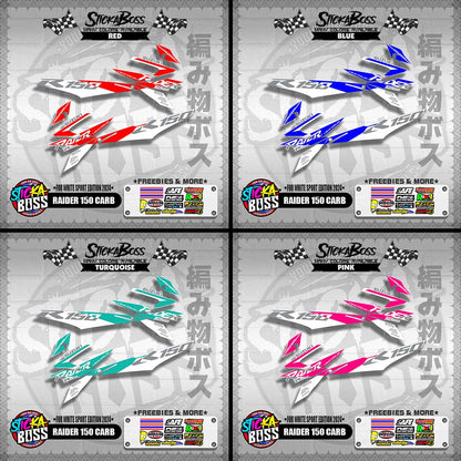 RAIDER 150 CARB DECALS ( FOR WHITE SPORT EDITION 2024 )【WITH FREEBIES】