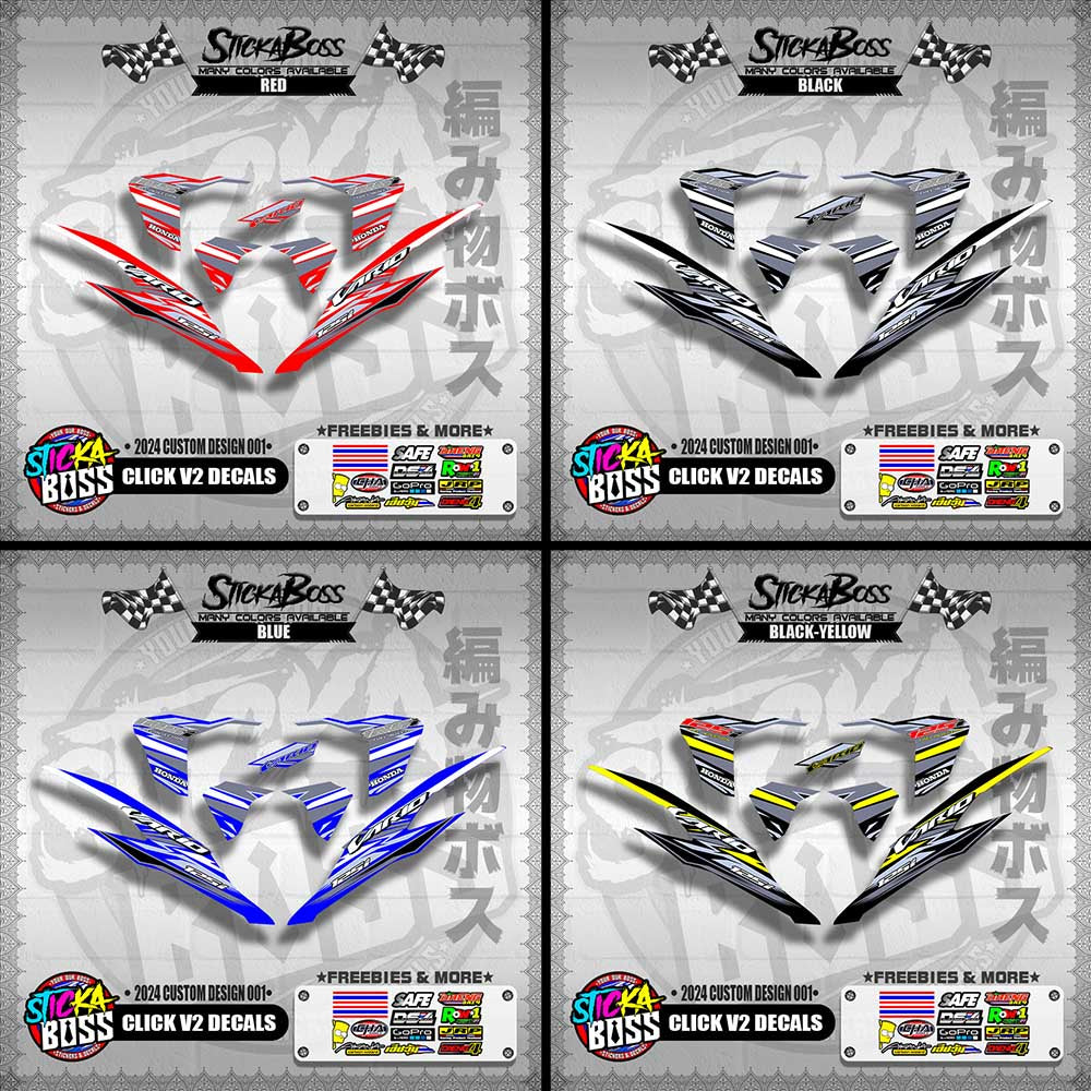 CLICK V2 DECALS ( 2024 CUSTOM DESIGN 001 )【WITH FREEBIES】
