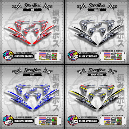 CLICK V2 DECALS ( 2024 CUSTOM DESIGN 001 )【WITH FREEBIES】