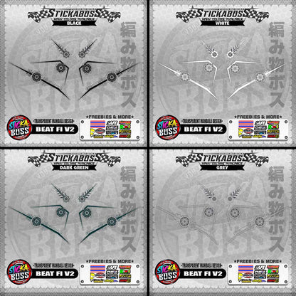 【PREMIUM UV PRINT】TRANSPARENT BEAT FI V2 STICKER DECALS ( MANDALA DESIGN )【WITH FREEBIES】