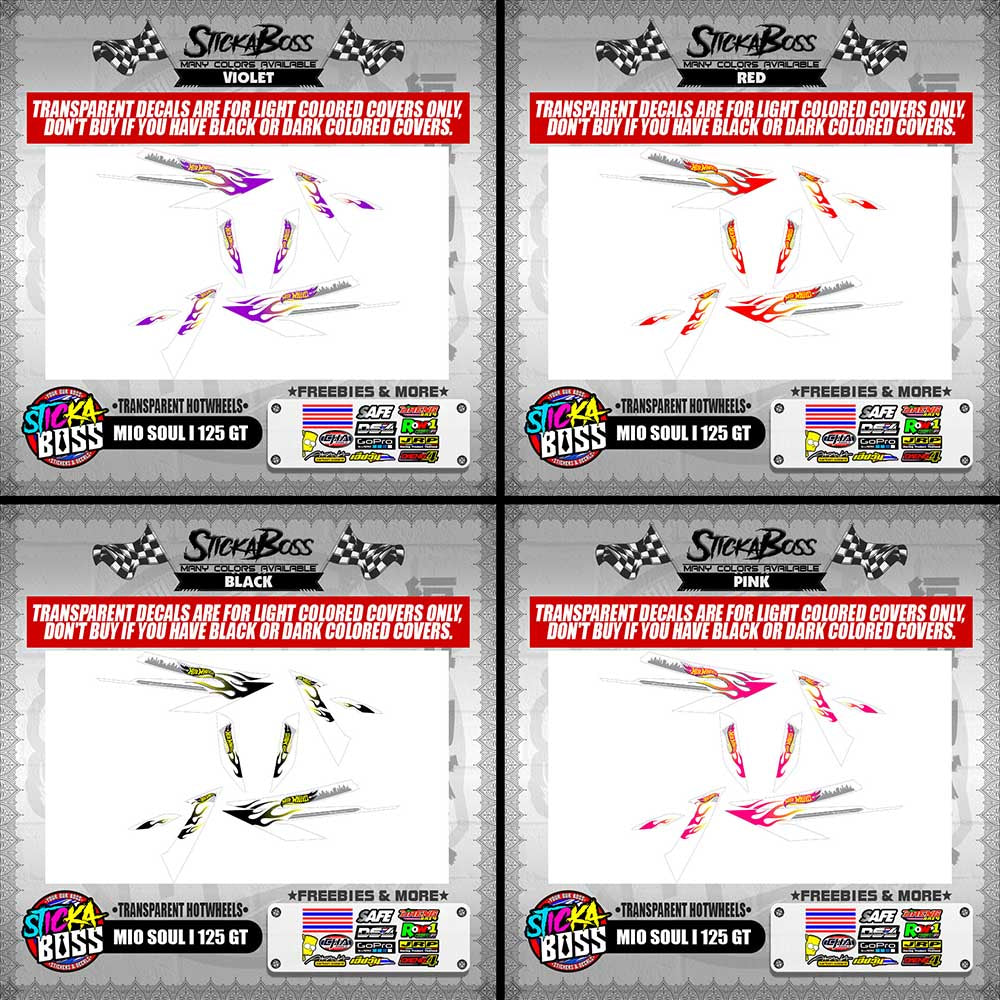 MIO SOUL I 125 GT DECALS ( TRANSPARENT HOTWHEELS )【WITH FREEBIES】