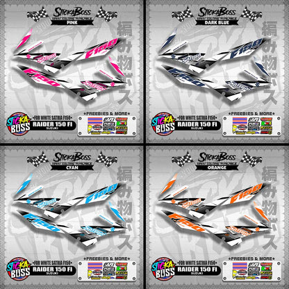 RAIDER 150 Fi STOCK DECAL ( FOR WHITE SATRIA F150 )【WITH FREEBIES】