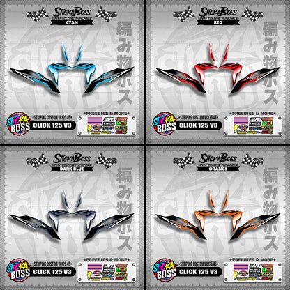 CLICK 125 V3 DECALS ( STRIPING CUSTOM VC125 45 )【WITH FREEBIES】