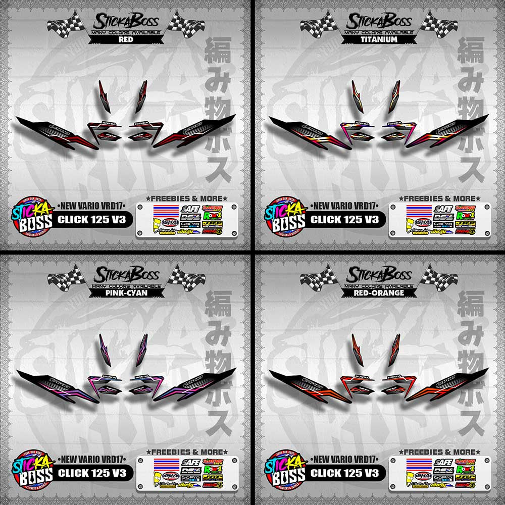 CLICK 125 V3 DECALS ( NEW VARIO VRD17 ) [PREMIUM GLOSSY LAMINATED ]【WITH FREEBIES】