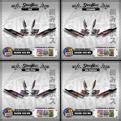 CLICK 125 V3 DECALS ( NEW VARIO VRD17 ) [PREMIUM GLOSSY LAMINATED ]【WITH FREEBIES】