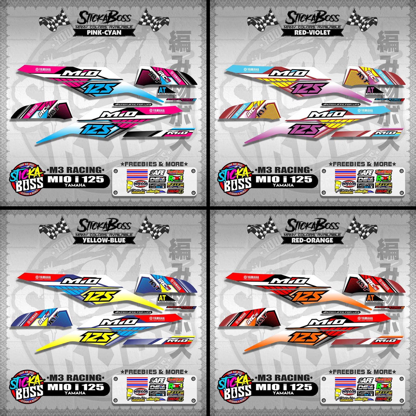 MIO i 125 STOCK DECALS ( M3 RACING ) 【WITH FREEBIES】