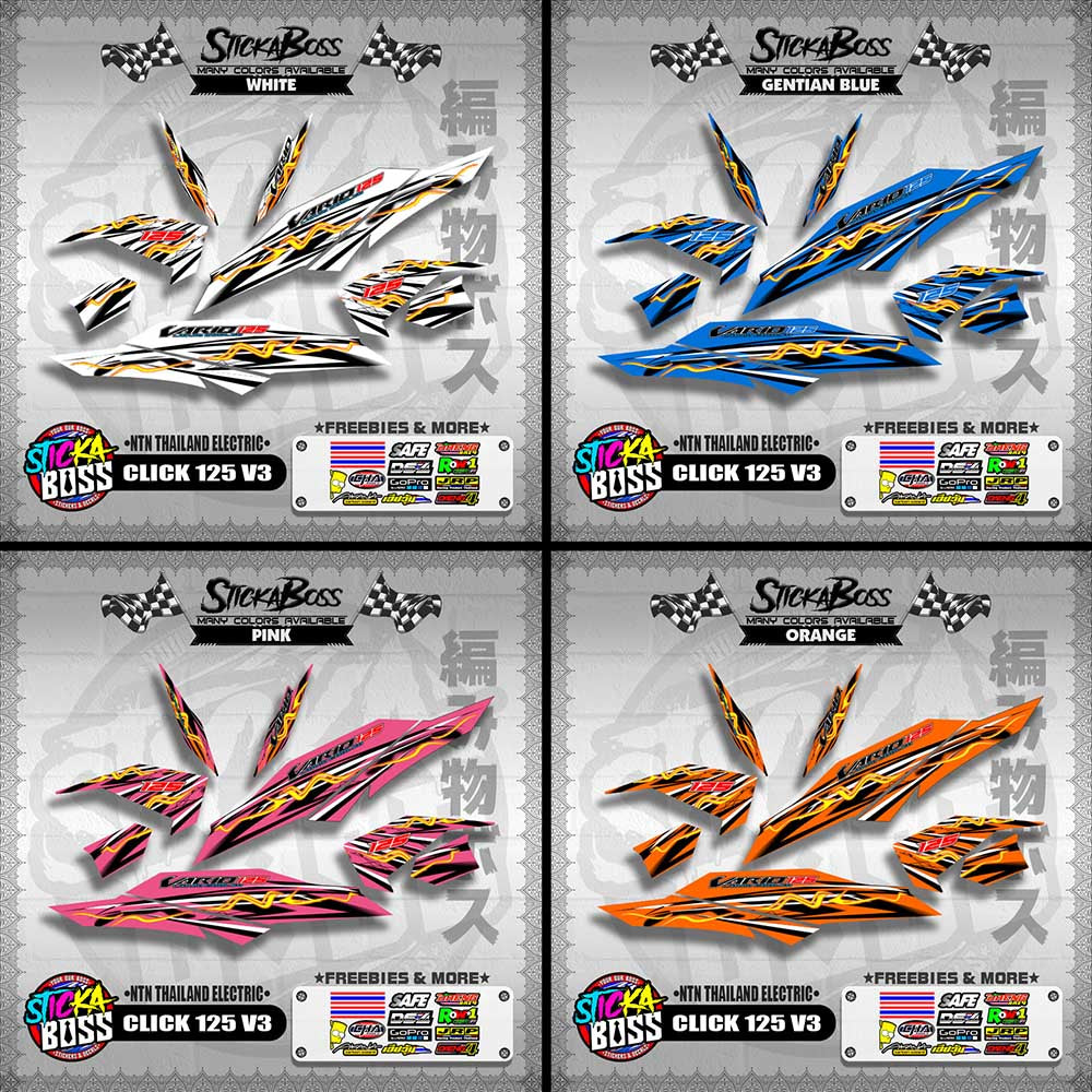 CLICK 125 V3 DECALS ( NTN THAILAND ELECTRIC )【WITH FREEBIES】