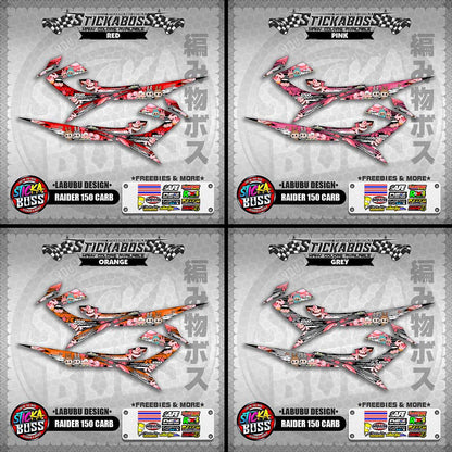 RAIDER 150 CARB STICKER DECALS ( LABUBU DESIGN )【WITH FREEBIES】
