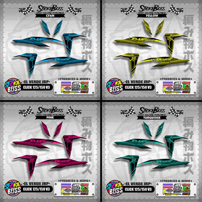 CLICK 125 / 150 V3 DECALS ( EL VERDE JRP )【WITH FREEBIES】