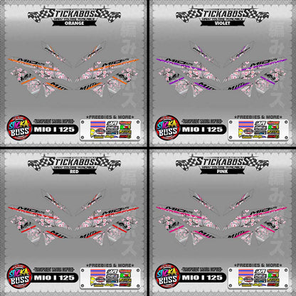 【PREMIUM UV PRINT】TRANSPARENT MIO I 125 STICKER DECALS ( SAKURA INSPIRED )【WITH FREEBIES】