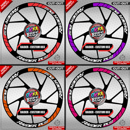 RAIDER R150 MAG STICKER SET ( 2 MAGS ) - CUSTOM 003 | VINYL WATERPROOF CUT-OUT DECALS