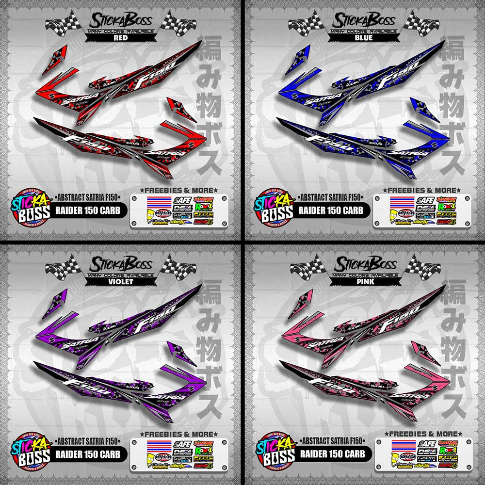 RAIDER 150 CARB DECALS ( ABSTRACT SATRIA F150 ) [ PREMIUM GLOSSY LAMINATED ]【WITH FREEBIES】