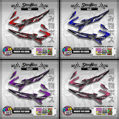 RAIDER 150 CARB DECALS ( ABSTRACT SATRIA F150 ) [ PREMIUM GLOSSY LAMINATED ]【WITH FREEBIES】