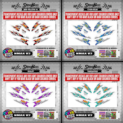 NMAX V2 DECALS ( NEW HOTWHEELS TRANSPARENT )【WITH FREEBIES】