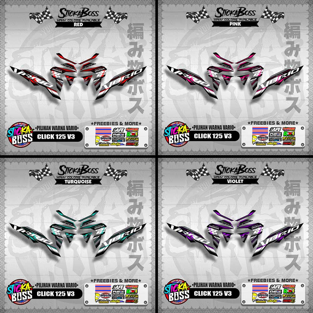 CLICK 125 V3 MALAYSIAN DECALS ( PILIHAN WARNA VARIO )【WITH FREEBIES】
