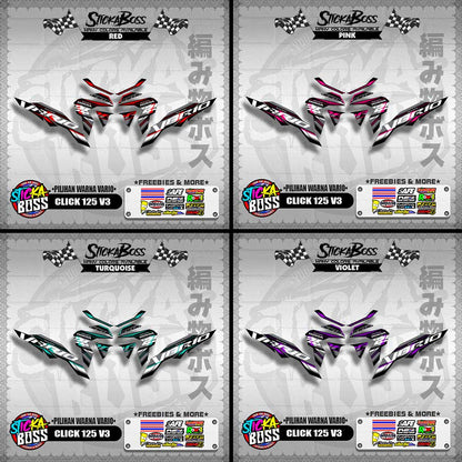 CLICK 125 V3 MALAYSIAN DECALS ( PILIHAN WARNA VARIO )【WITH FREEBIES】