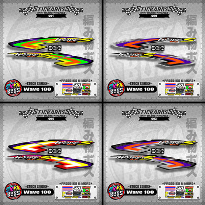 HONDA WAVE 100 ALPHA OLD STOCK DECALS ( S DESIGN )【WITH FREEBIES】