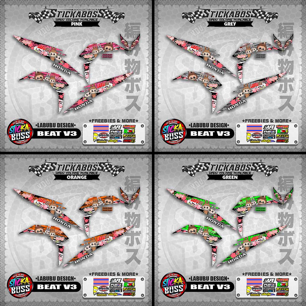 BEAT V3 STICKER DECALS ( LABUBU DESIGN )【WITH FREEBIES】