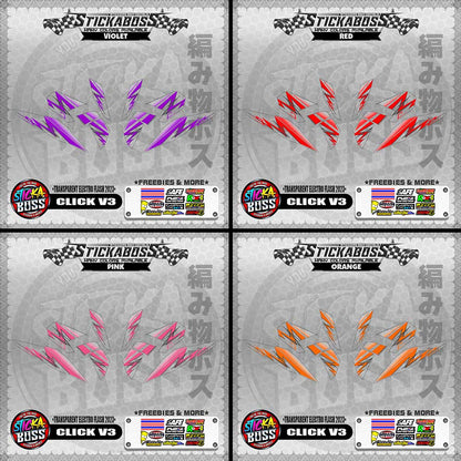 【PREMIUM UV PRINT】TRANSPARENT CLICK 125 V3 STICKER DECALS ( ELECTRO FLASH 2023 )【WITH FREEBIES】