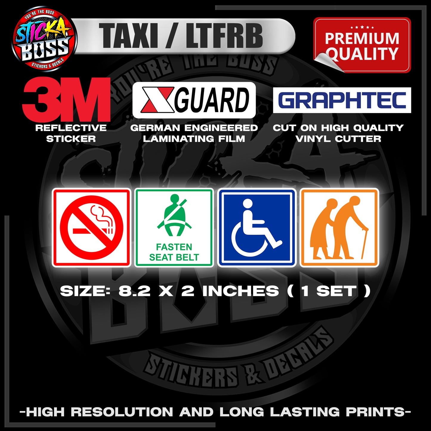 TAXI / LTFRB | 3M REFLECTIVE STICKER | PREMIUM LAMINATED【PREMIUM QUALITY】