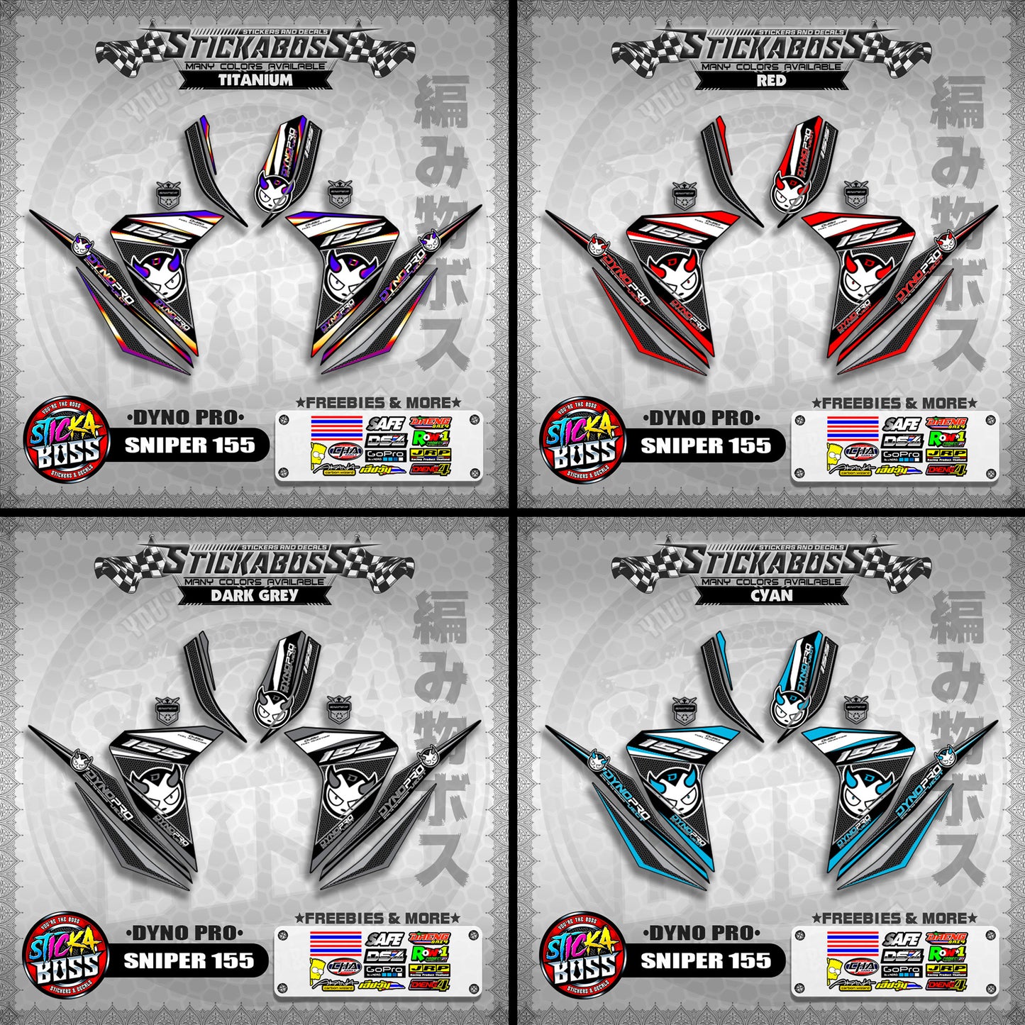 SNIPER 155 STICKER DECALS ( DYNO PRO )【WITH FREEBIES】