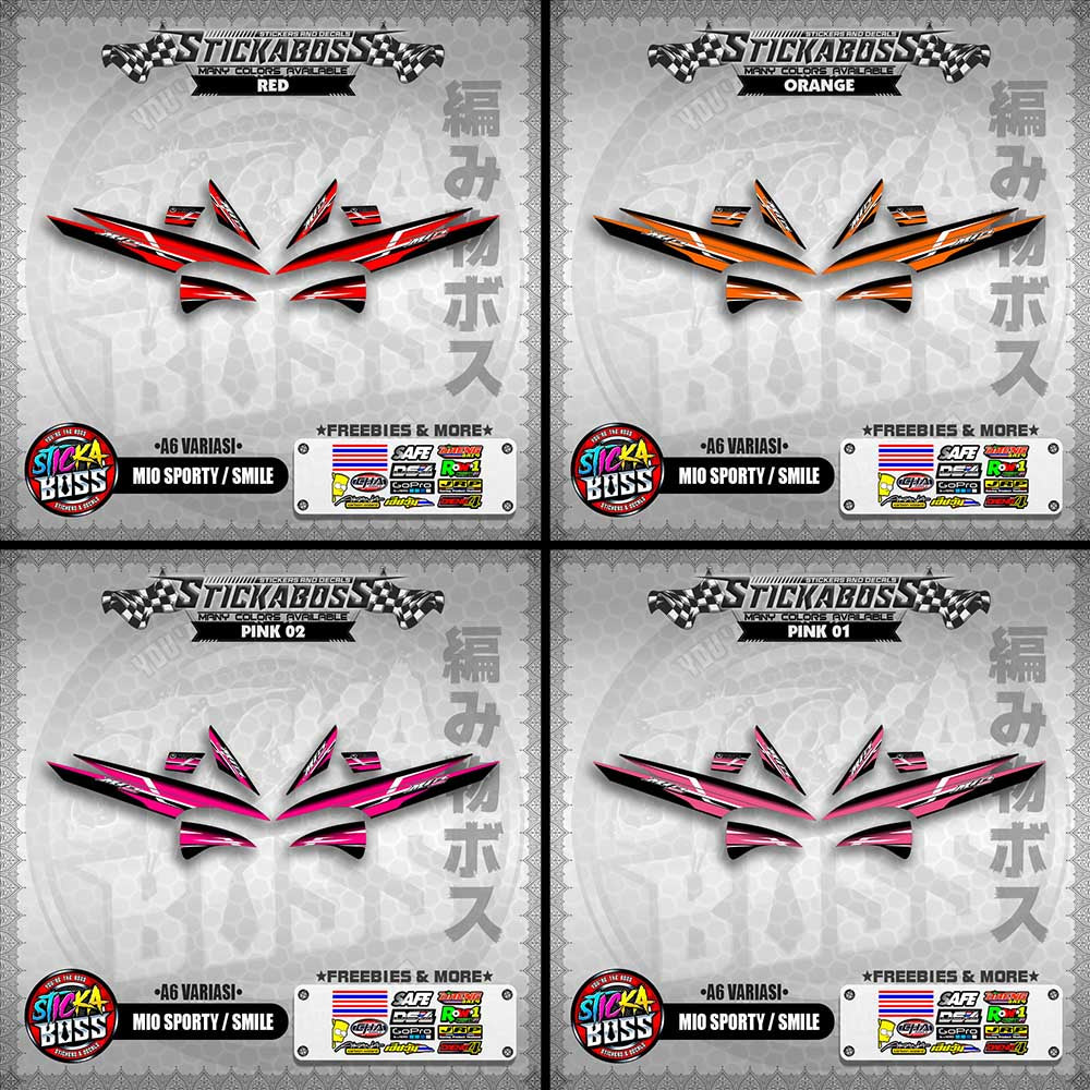 MIO SPORTY / SMILE INDO STICKER DECALS ( A6 VARIASI )【WITH FREEBIES】