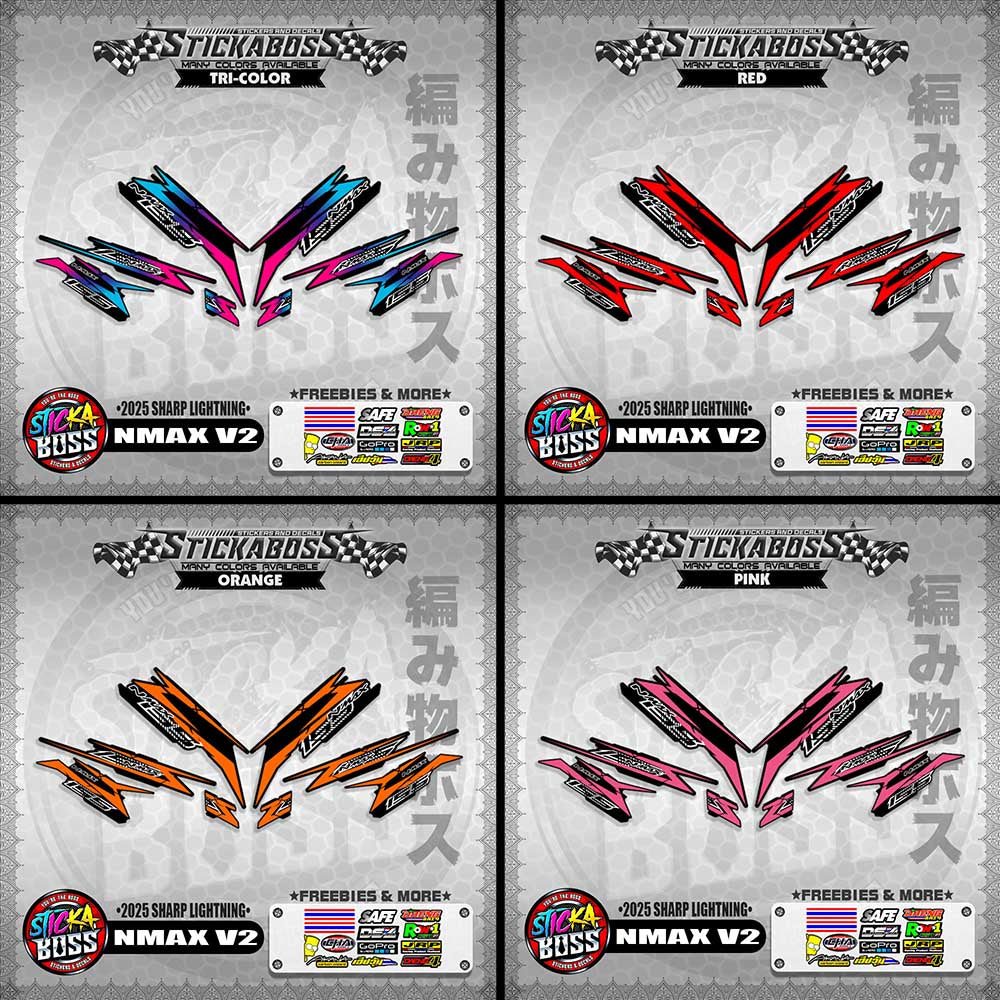 NMAX V2 INDO STICKER DECALS ( 2025 SHARP LIGHTNING )【WITH FREEBIES】