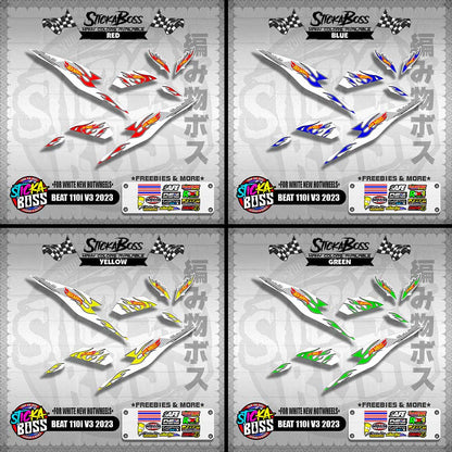 BEAT 110i V3 2023 DECALS ( FOR WHITE NEW HOTWHEELS )【WITH FREEBIES】