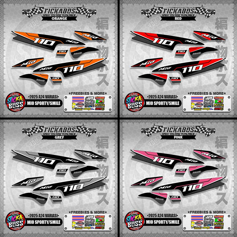 MIO SPORTY/SMILE INDO STICKER DECALS ( 2025 A24 VARIASI )【WITH FREEBIES】