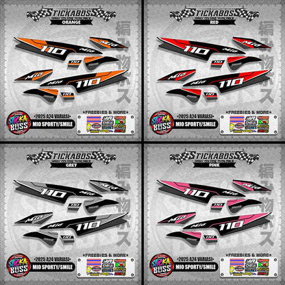 MIO SPORTY/SMILE INDO STICKER DECALS ( 2025 A24 VARIASI )【WITH FREEBIES】