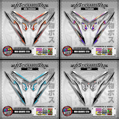 MIO GRAVIS 125i STICKER DECALS ( 2025 CUSTOM THUNDER LINE )【WITH FREEBIES】