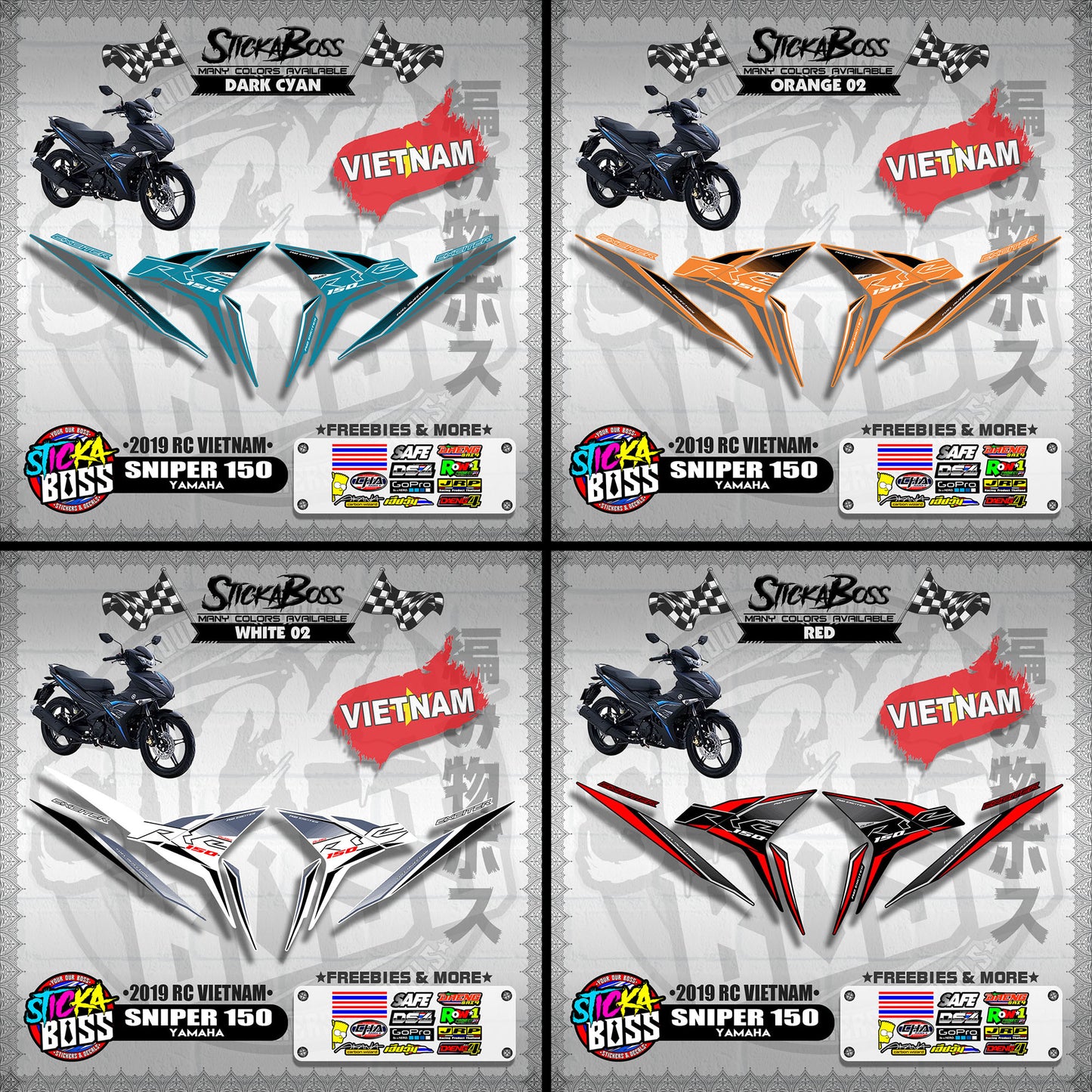 SNIPER 150 STOCK DECALS ( 2019 RC VIETNAM )【WITH FREEBIES】