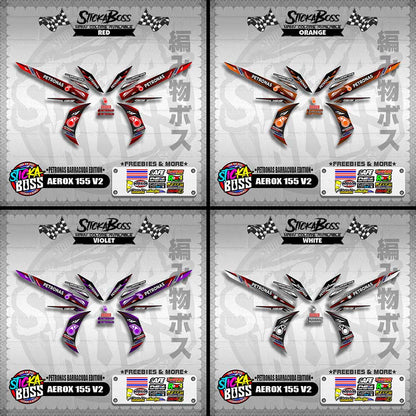 AEROX 155 V2 DECALS ( PETRONAS BARRACUDA EDITION )【WITH FREEBIES】