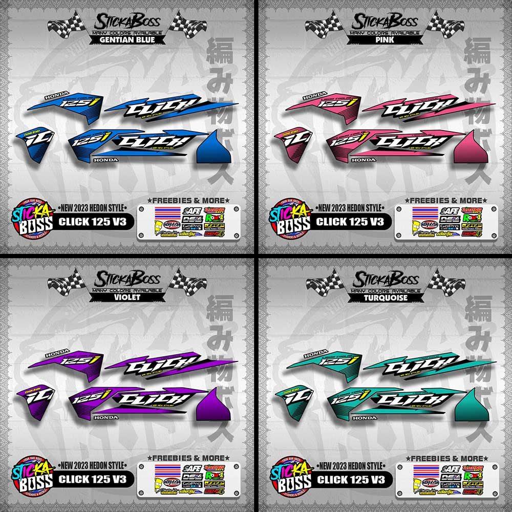 CLICK 125 V3 DECALS ( NEW 2023 HEDON STYLE )【WITH FREEBIES】