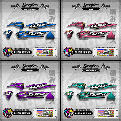 CLICK 125 V3 DECALS ( NEW 2023 HEDON STYLE )【WITH FREEBIES】