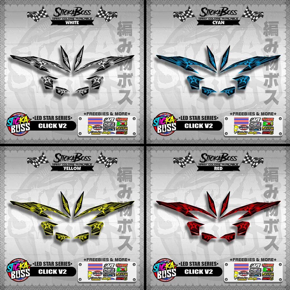CLICK V2 DECALS ( LED STAR SERIES )【WITH FREEBIES】
