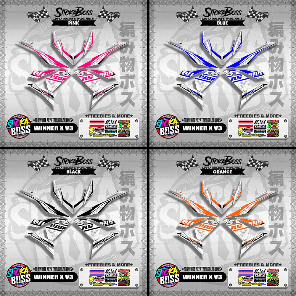 WINNER X V3 DECALS ( FOR WHITE 2022 TRIANGULAR LINES )【WITH FREEBIES】