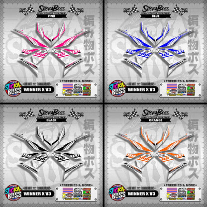 WINNER X V3 DECALS ( FOR WHITE 2022 TRIANGULAR LINES )【WITH FREEBIES】
