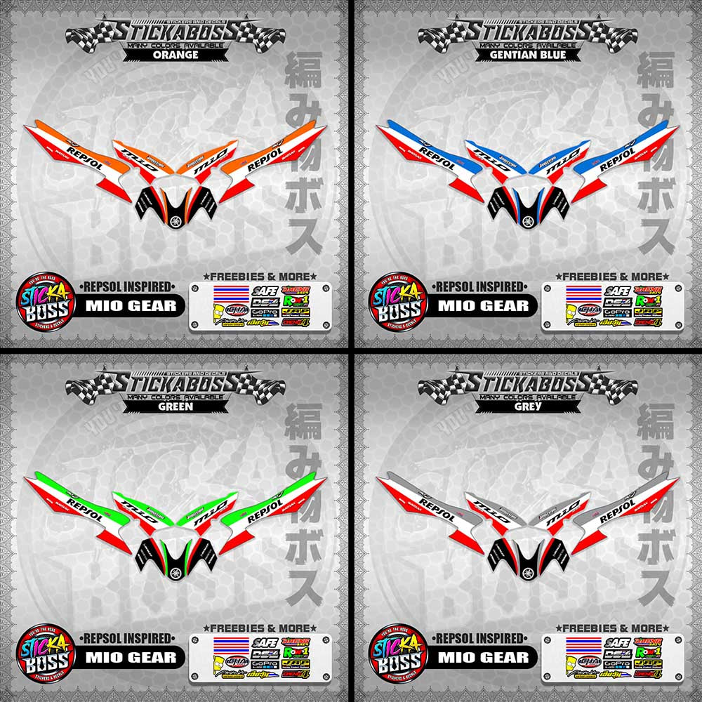 MIO GEAR STICKER DECALS ( REPSOL INSPIRED )【WITH FREEBIES】