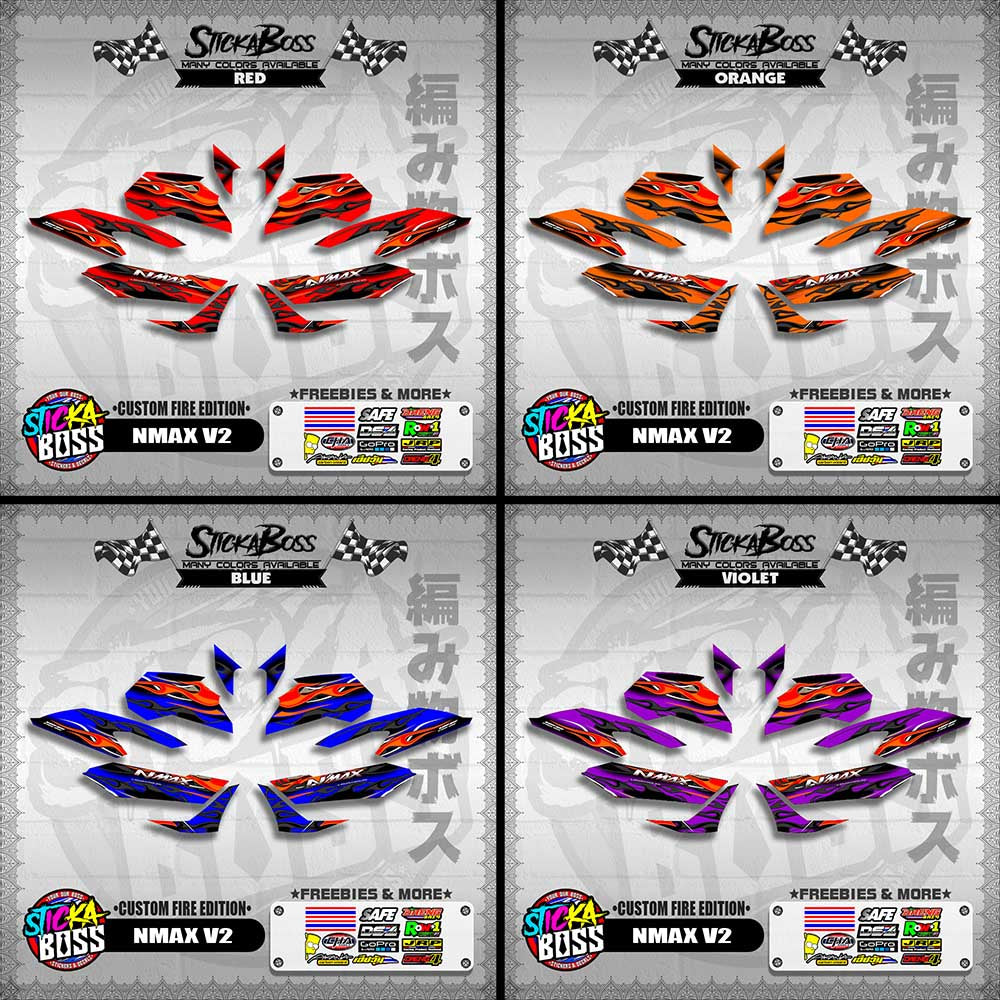 NMAX V2 DECALS ( CUSTOM FIRE EDITION )【WITH FREEBIES】