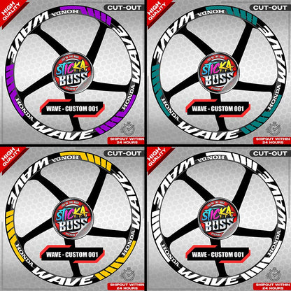 WAVE 110 / 125 MAG STICKER SET ( 2 MAGS ) - CUSTOM 001 | VINYL WATERPROOF CUT-OUT DECALS