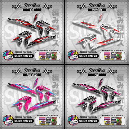 CLICK 125 V3 THAILAND DECALS ( THUNDER THAI VARIO )【WITH FREEBIES】