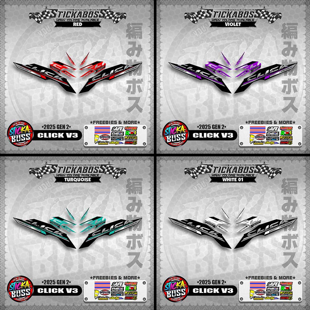 CLICK V3 INDO STICKER DECALS ( 2025 GEN 2 )【WITH FREEBIES】