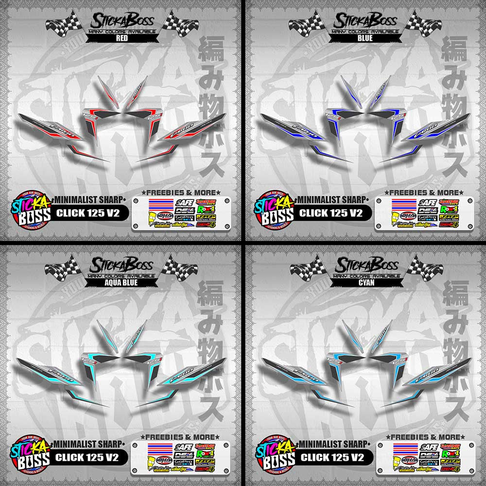 CLICK 125 V2 DECALS ( MINIMALIST SHARP )【WITH FREEBIES】